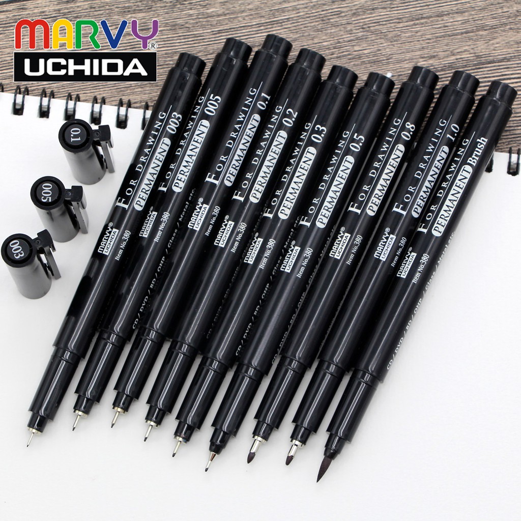 [HCM]BÚT LINE ĐI NÉT CAO CẤP MARVY UCHIDA 380 (NHIỀU SIZE VẼ ĐƯỢC TRÊN TẤT CẢ VẬT LIỆU)