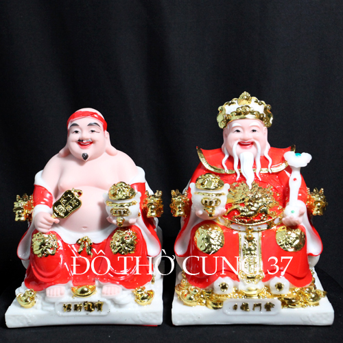 [ CAO 20 CM ] THẦN TÀI THỔ ĐỊA PHÚ QUÝ - MÀU ĐỎ [ COMPOSITE + BỘT ĐÁ  ]