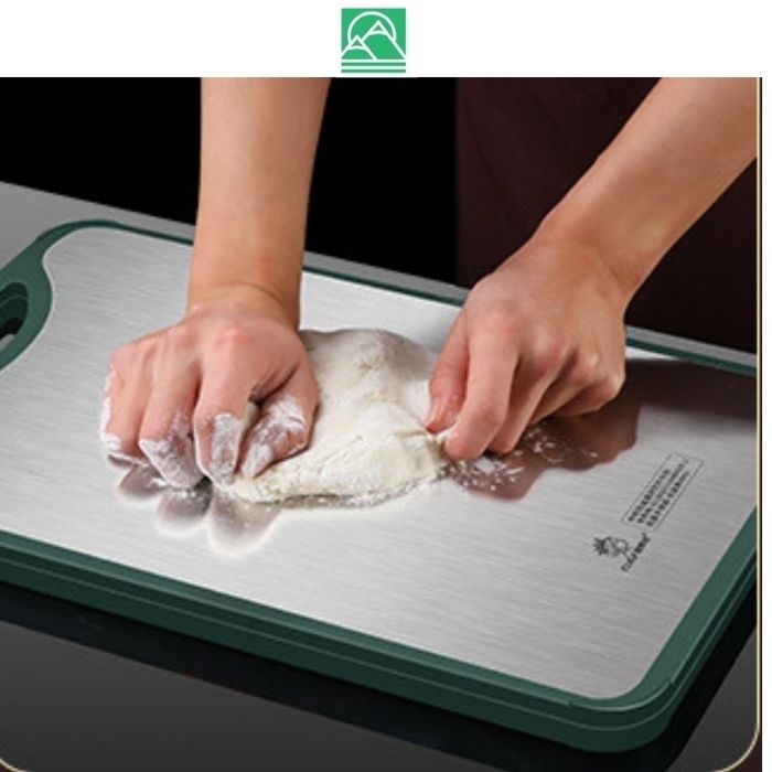 Thớt gỗ 2 mặt, mặt gỗ và mặt inox kháng khuẩn cao cấp