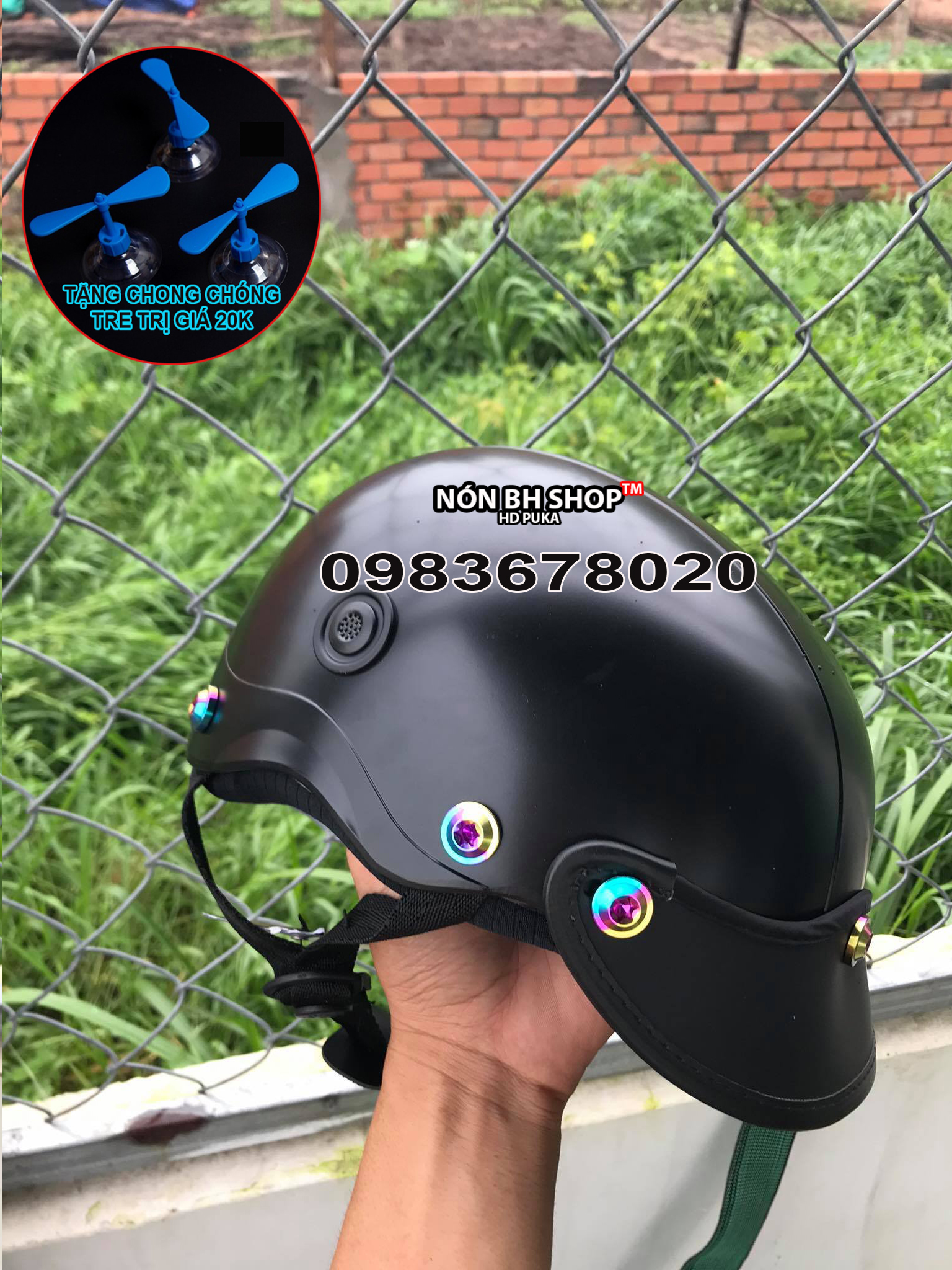 Nón Sơn Gắn Ốc Titan Gr5 Nhiều Màu