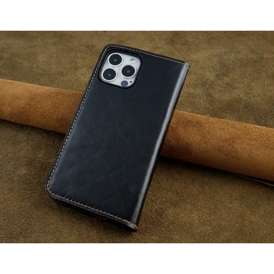 Bao Da Iphone 13 Pro Max Handmade Cổ Điển Da Bò Thật