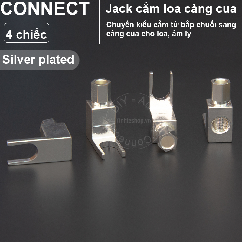 4PCS - Jack and banana-to-terminal converter for 24K silver plated copper U-type Amplifier Speaker