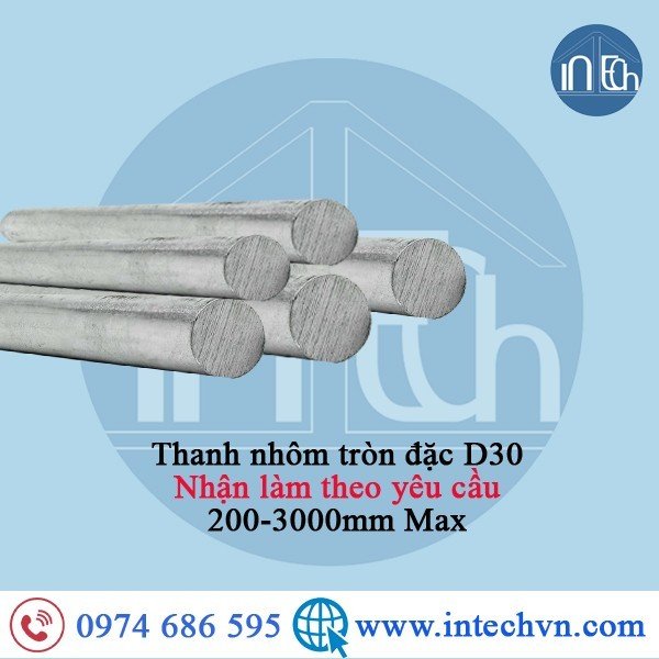 NHÔM THANH TRÒN ĐẶC A6061 HQ Phi 30mm (D30)