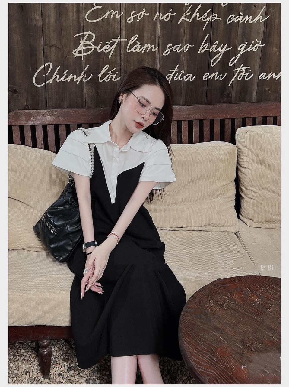 Váy sơ mi phối màu cực xinh luôn nha