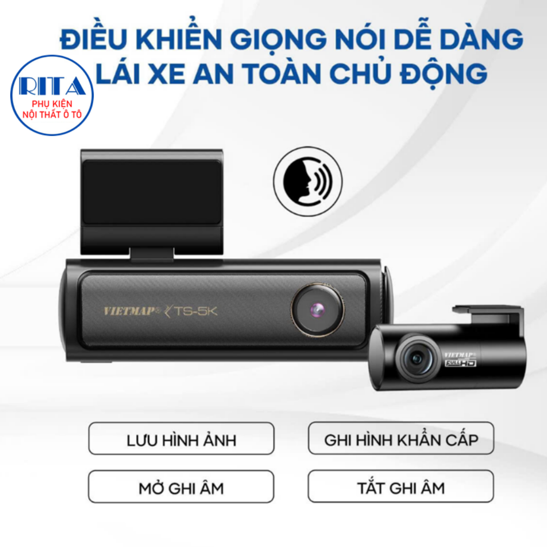 Camera Hành Trình Vietmap TS-5K - Kèm Thẻ Nhớ 64Gb - Tặng Vietmap Live Pro - Hàng Chính Hãng