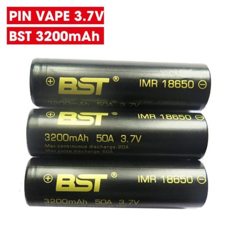 Pin sạc Lithium 18650 BST 3200mAh xả 50A cho box sạc dự phòng, đèn pin, quạt sạc mini