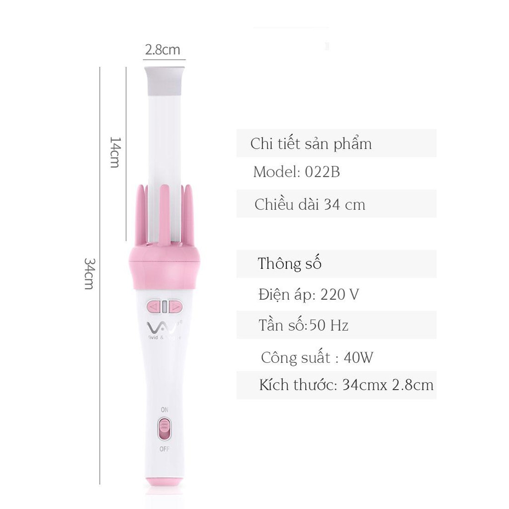 Máy uốn tóc xoăn xoay tự động 360 độ