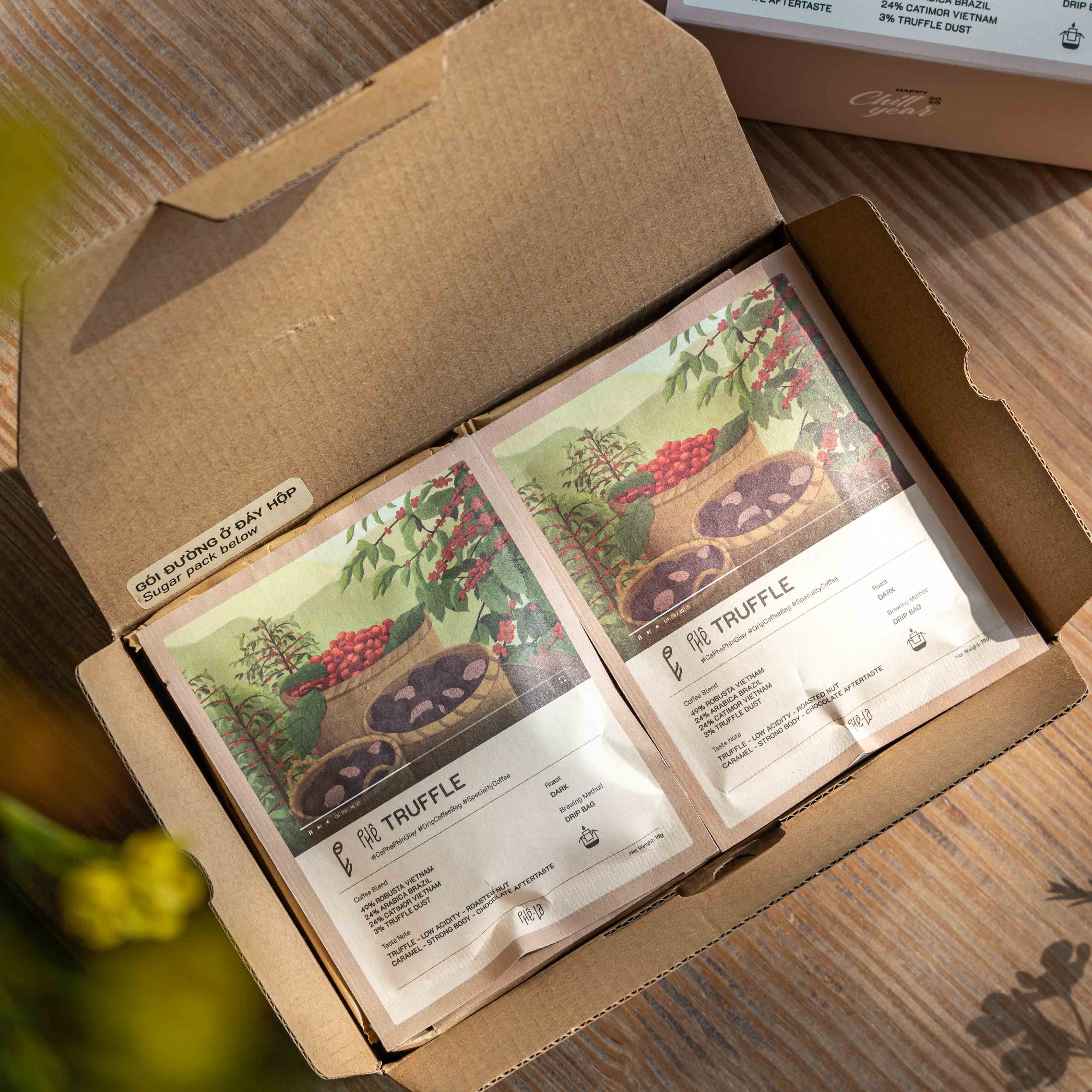 Cà Phê Phin Giấy Phê La - Phê Truffle, 12 Phin/Hộp