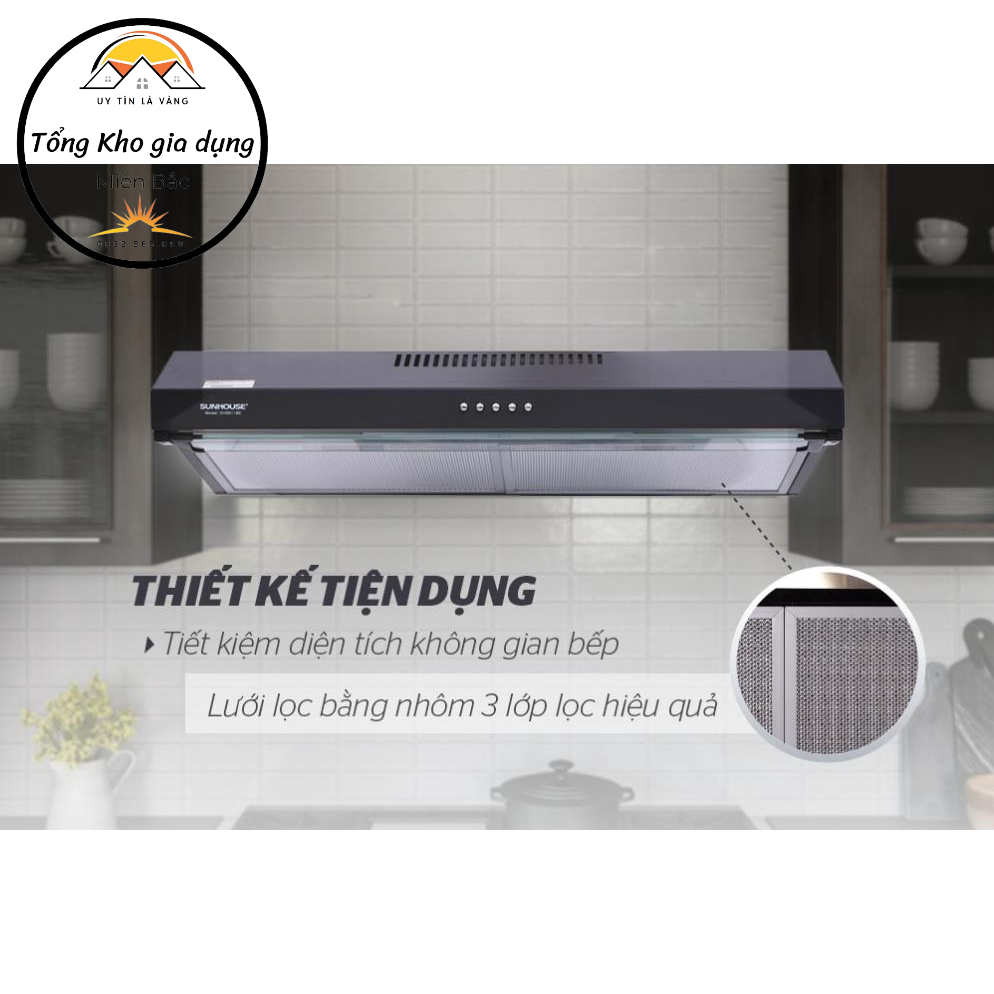[Miễn phí vận chuyển] Máy hút mùi Sunhouse SHB6118B