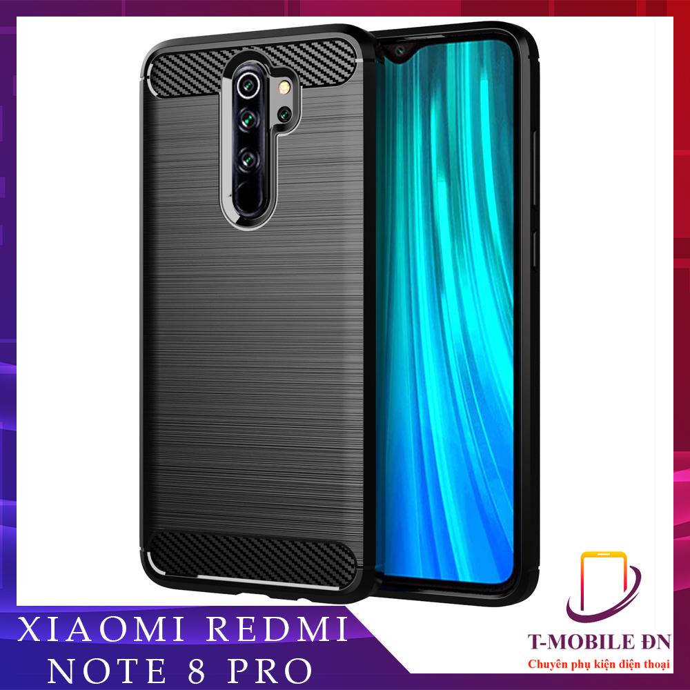 Ốp lưng Xiaomi Redmi Note 8 Pro silicone mềm Carbon phay xước chống sốc chống vân tay