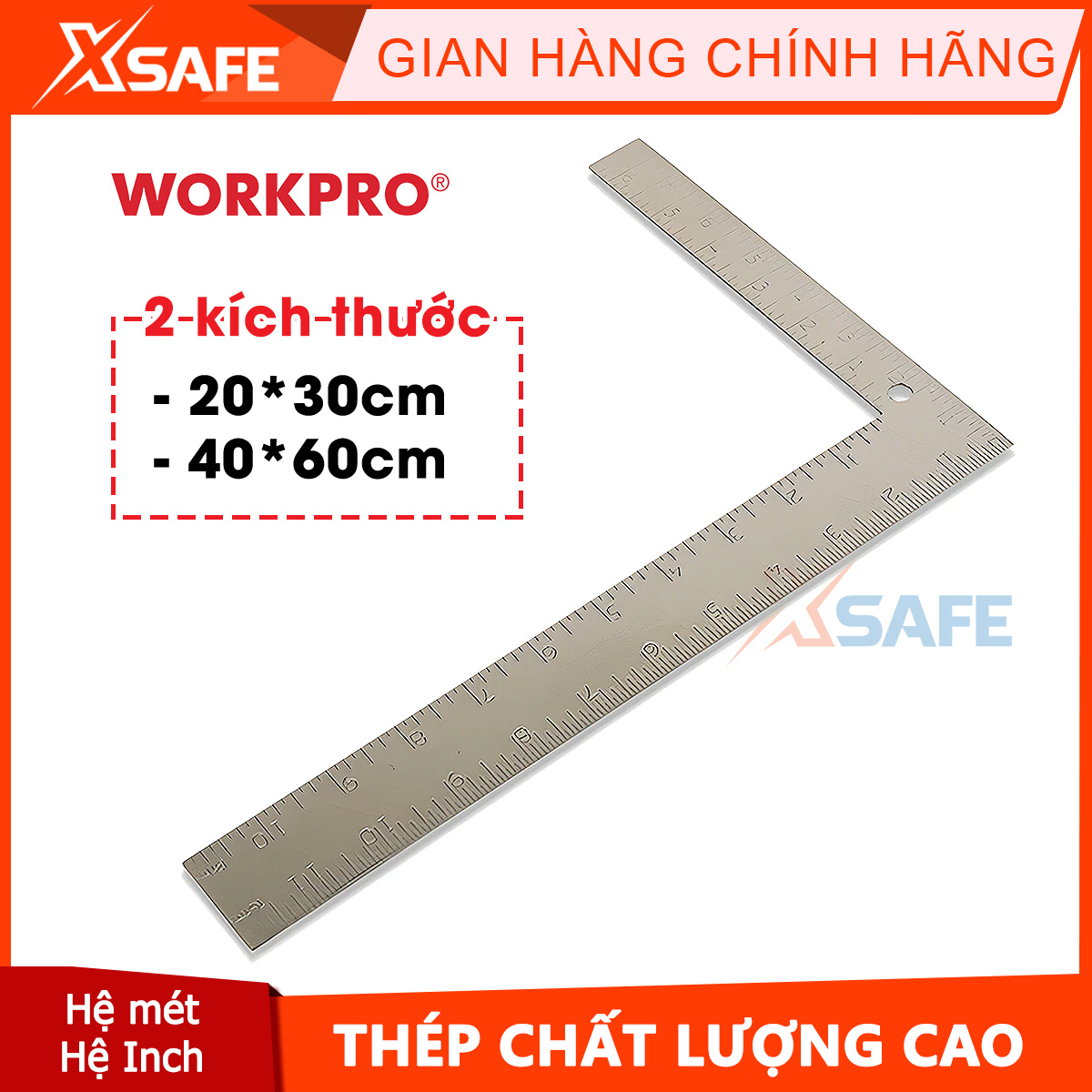 Workpro 200X300mm workpro-wp264009 right angle steel ruler