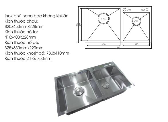 Chậu Rửa Bát Faster FS 8245HS,