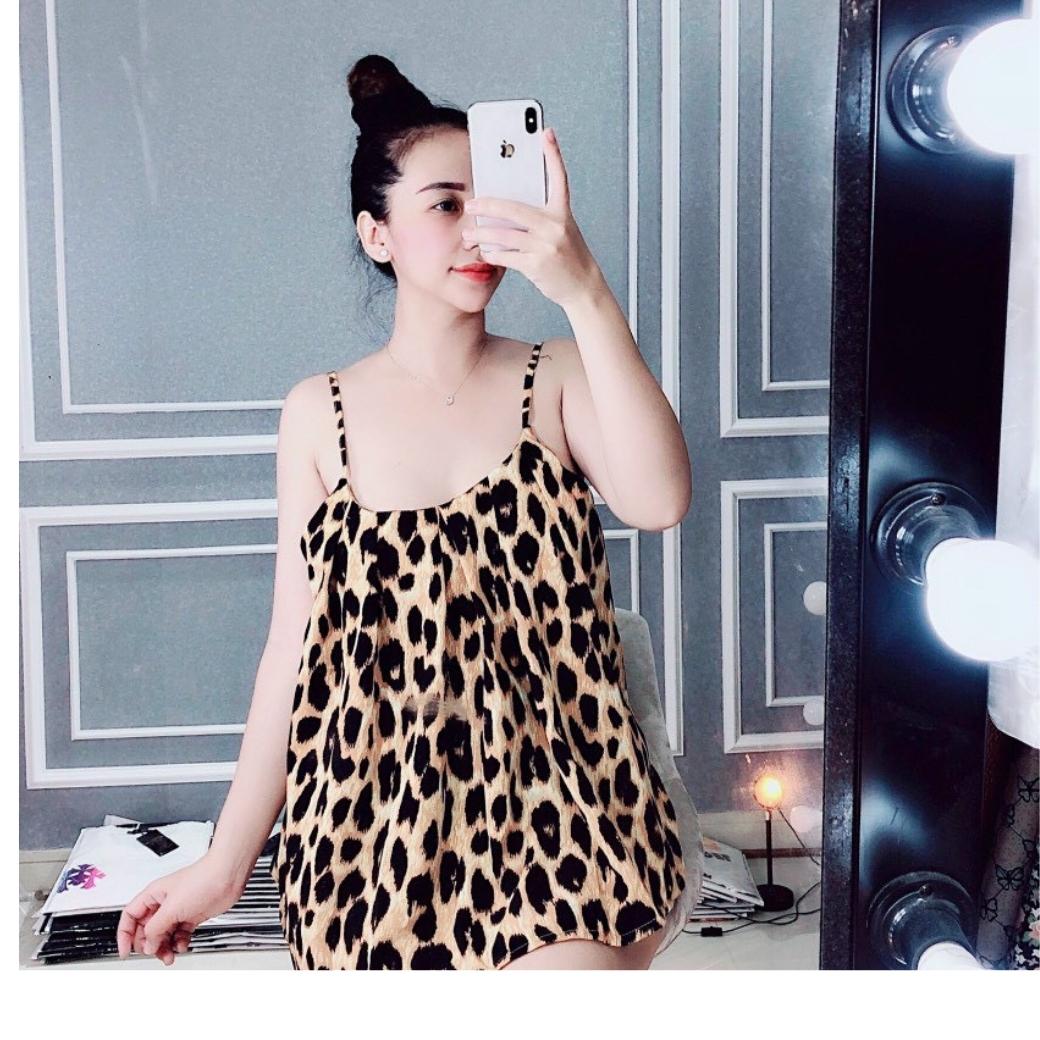 Bộ ngủ hai dây mềm mát, lụa 100d