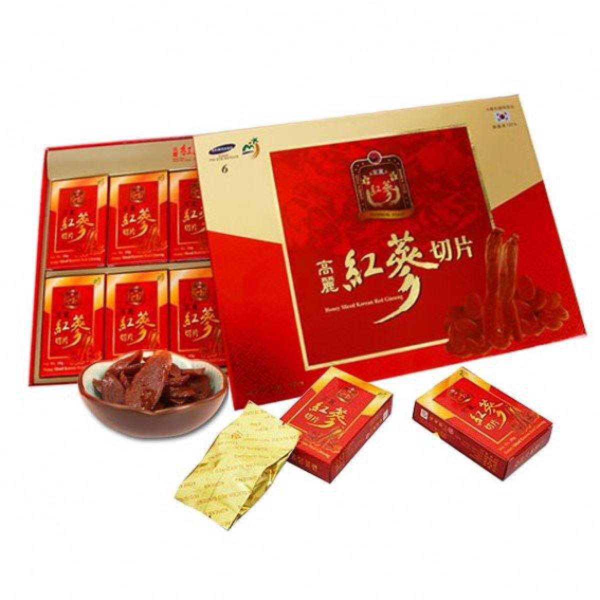 Hồng sâm thái lát tẩm mật ong sambok hàn quốc, hộp 200gr