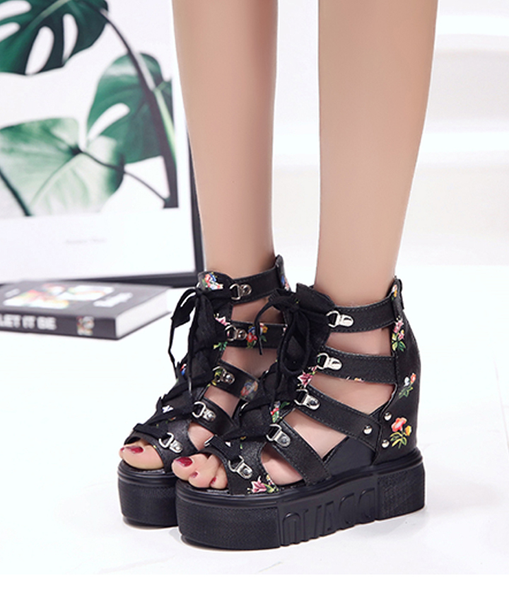 Giày Sandal nữ đế xuồng (Đen) S087D