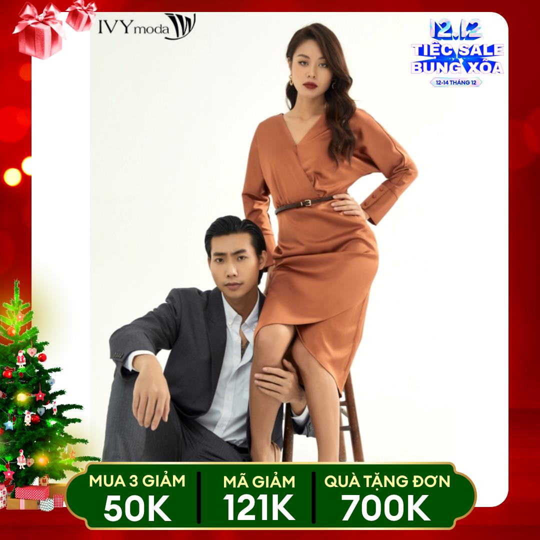 Đầm ôm tay hến ( không kèm đai ) IVY moda MS 48M5633