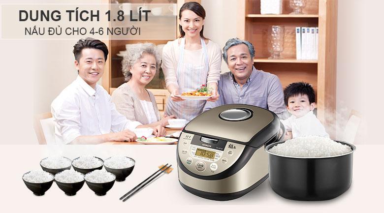 [Trả góp 0%]Nồi cơm điện cao tần Hitachi 1.8 lít RZ-JHE18Y(N)