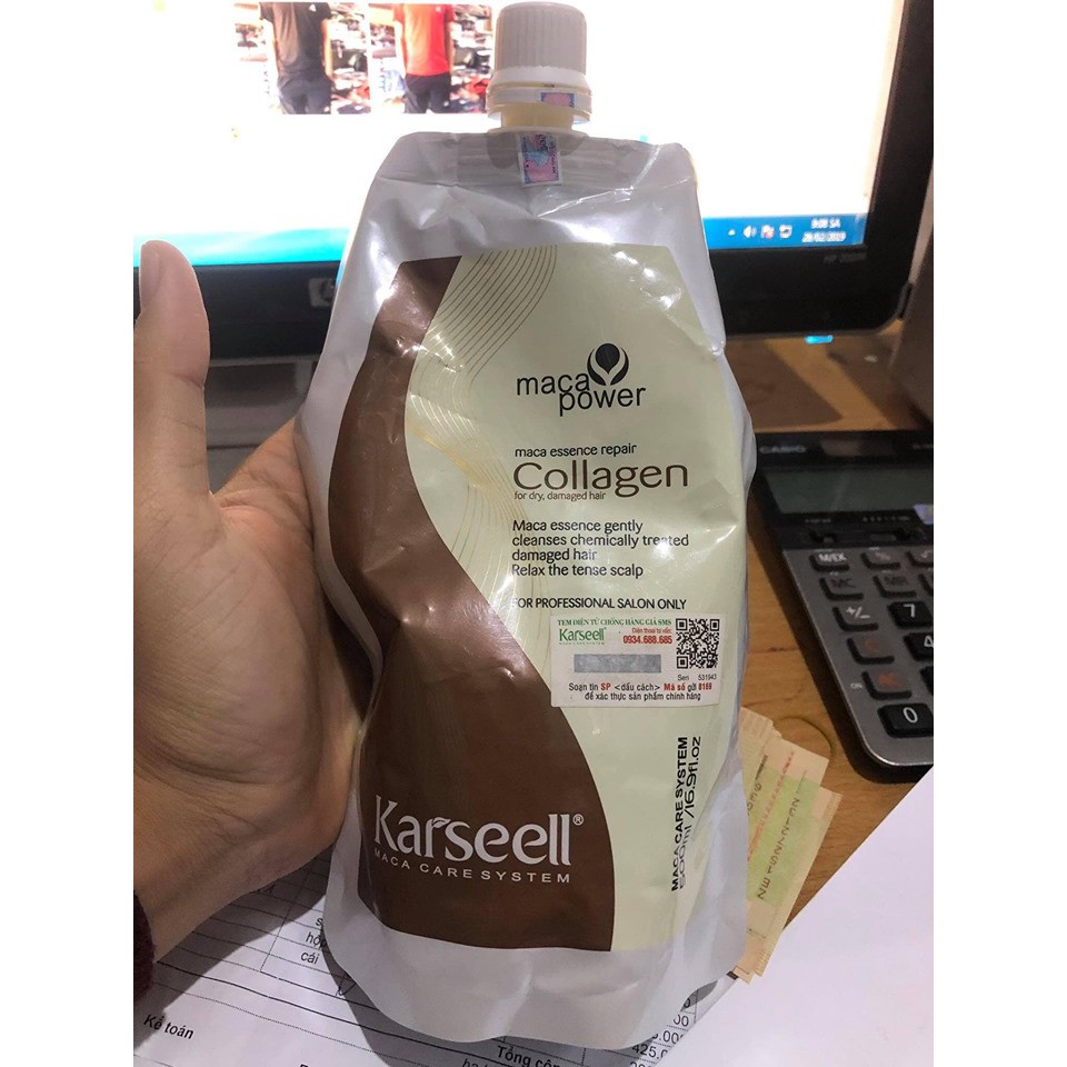 Hấp phục hồi Tóc Collagen Karseell Maca 500ml