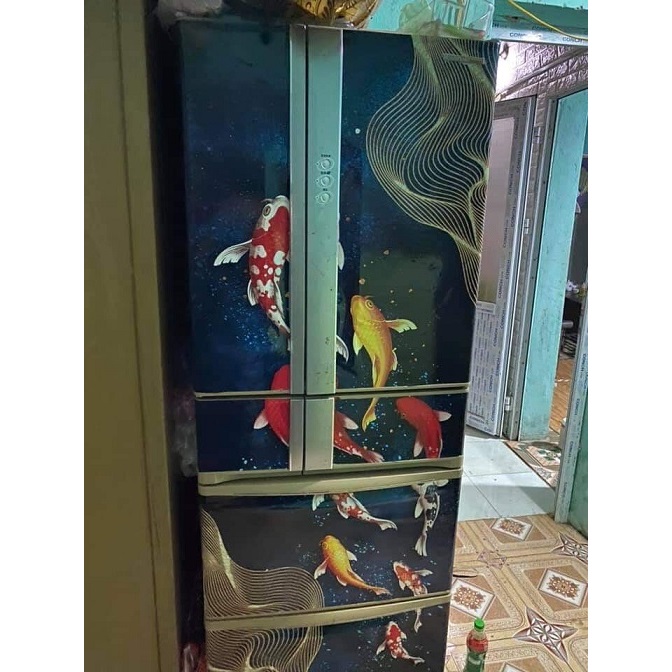 [HCM]Giấy Decal Dán Tủ Lạnh Phong Thủy CÁ KOI HOÀNG GIA - THUTHAODECOR