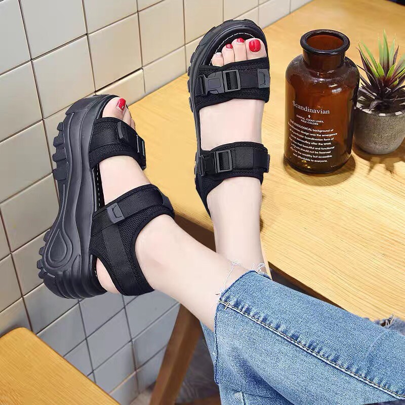 SANDAL NỮ, SANDAL HỌC SINH 2 QUAI ĐẾ CAO CÁ TÍNH