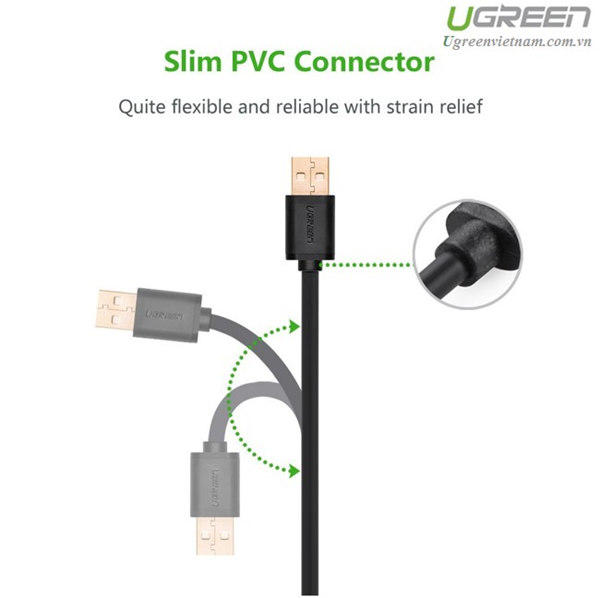 Cáp USB 2.0 to USB Mini 3m mạ vàng  Ugreen 10386 Chính Hãng
