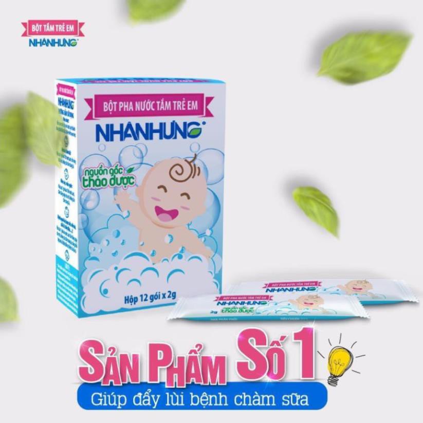 Bột pha nước tắm trẻ em Nhân Hưng (Hộp 12 và 30 gói)