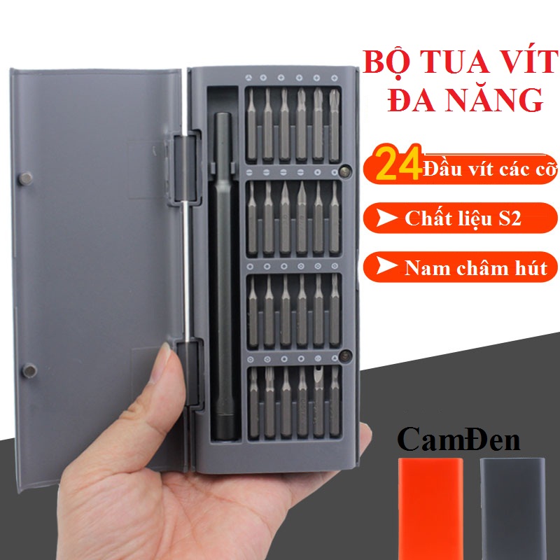 (HCMC) 25 in1 multifunction magnetic steel S2 premium magnet suction screwdriver set repair for iPhone, computer, phone