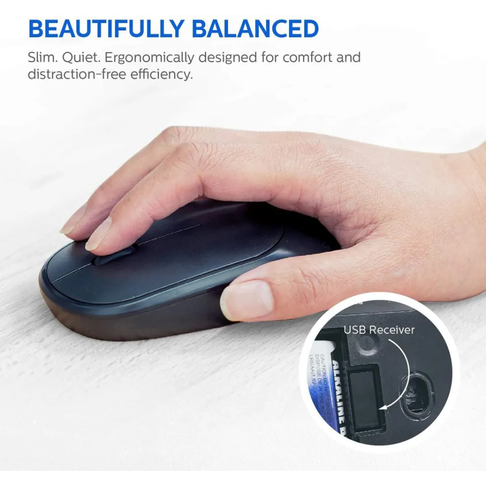 Chuột wireless Altec ALBM-7314 siêu mỏng - thích hợp dùng văn phòng (Đen) - Nhất Tín Computer