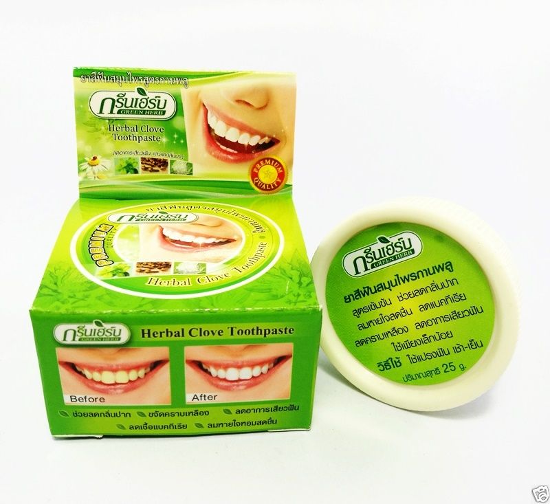 Kem Tẩy Trắng Răng Green Herb Herbal Clove Toothpaste Thái Lan