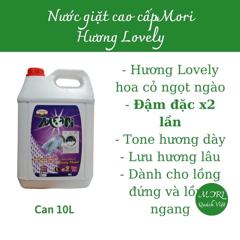 Nước giặt MORI hương Comf, can 10L