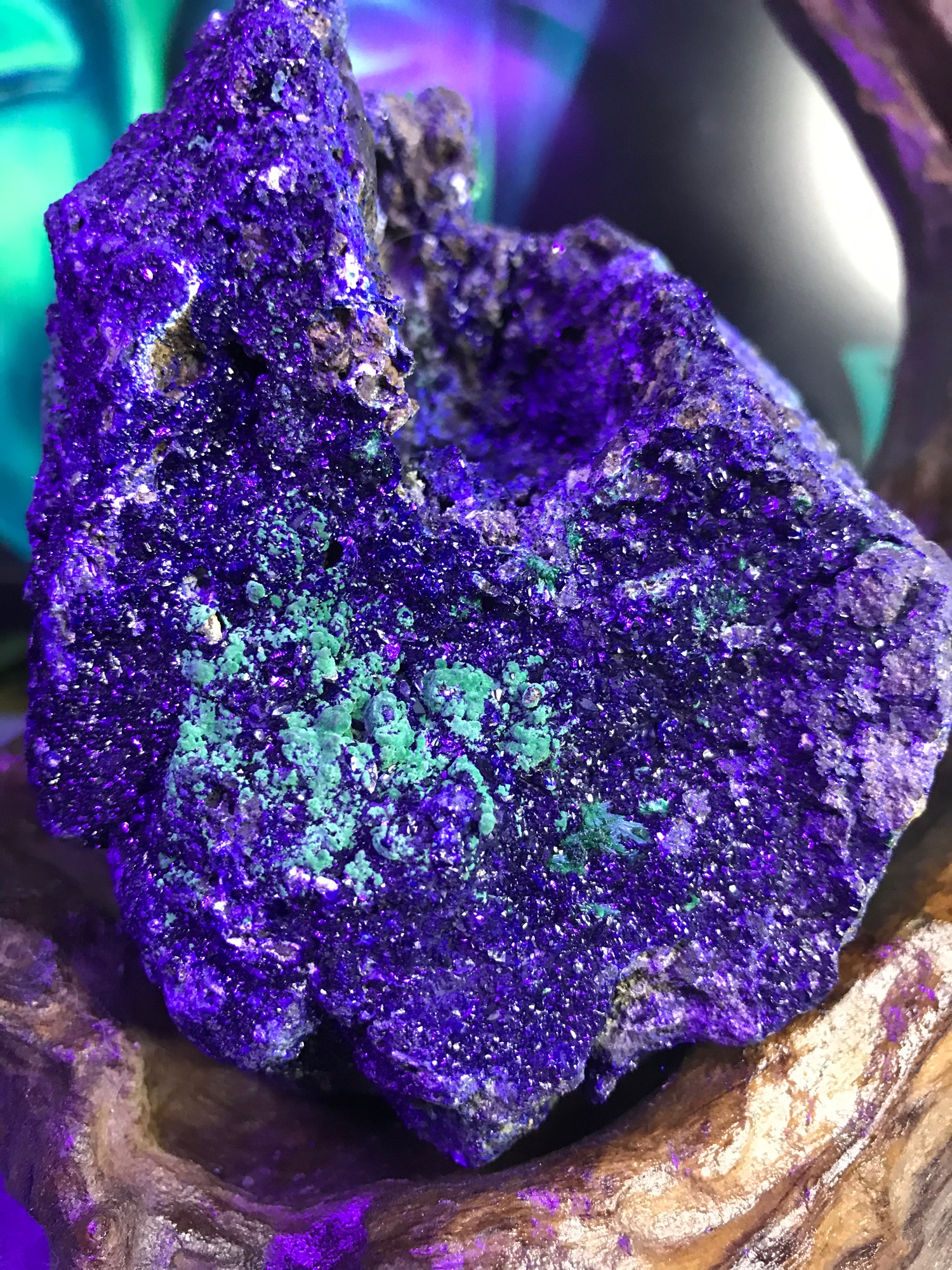 Đá Azulite khổng tước lông công Ms93