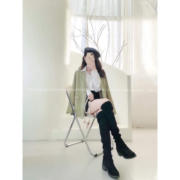 ÁO BLAZER MÀU XANH BƠ HOT HIT (hình thật shop chụp/sẵn)
