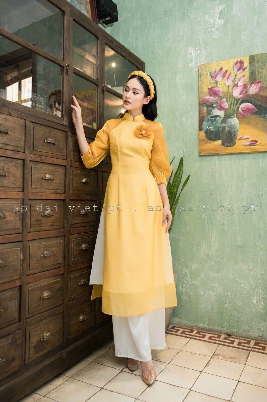 Áo dài cách tân 4 tà tay cách điệu (không mấn)