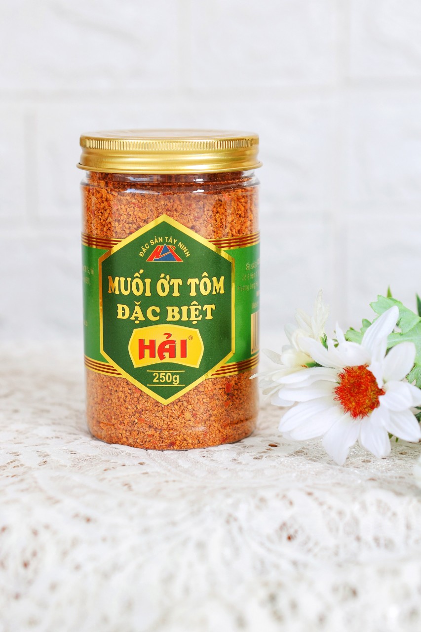 Muối ớt tôm đặc biệt (hũ nắp nhôm cao cấp) muối Hải Tây Ninh