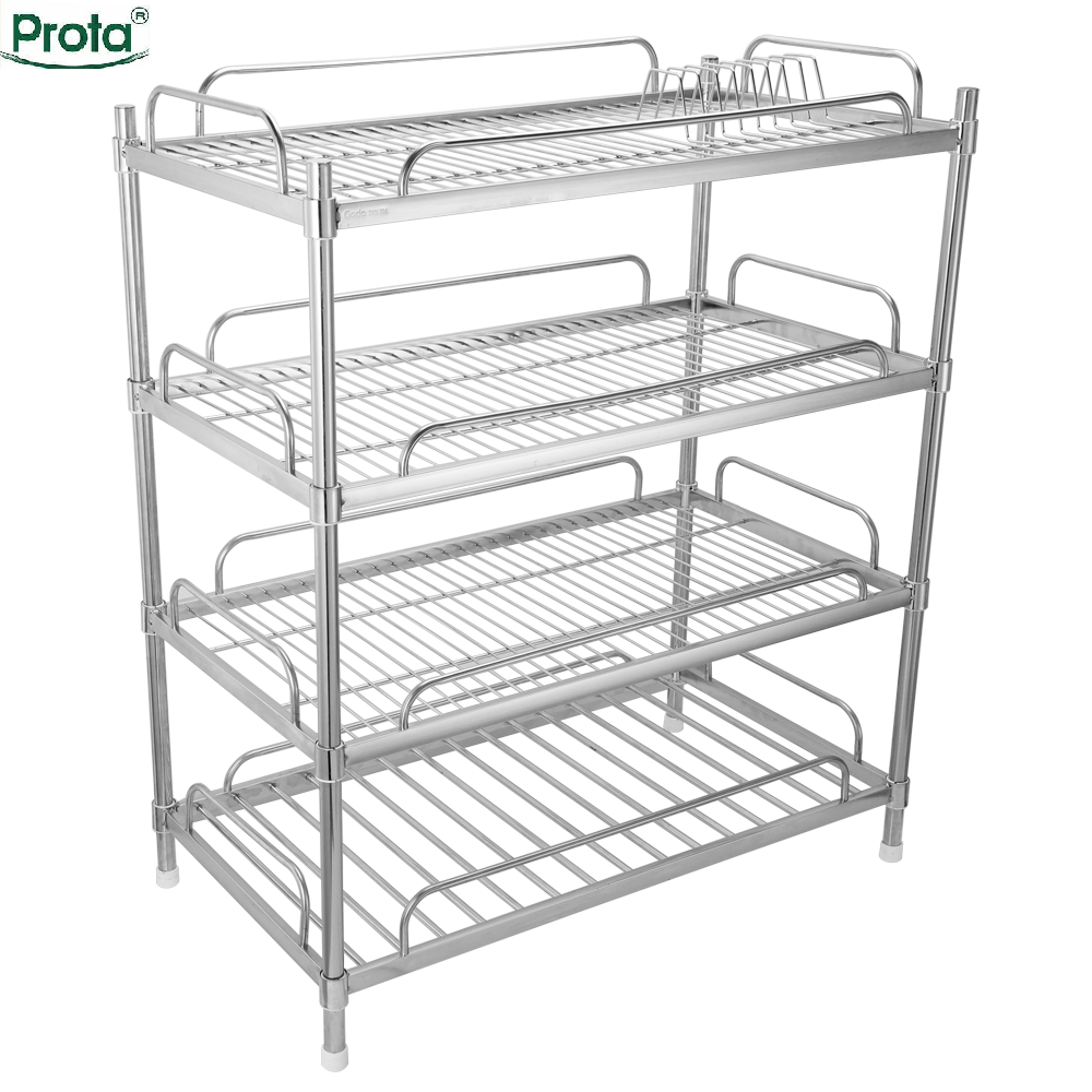 [CHÍNH HÃNG] Kệ inox úp chén dĩa Prota 4 tầng lắp ráp – Bảo hành 12 tháng – Cam kết 1 đổi 1