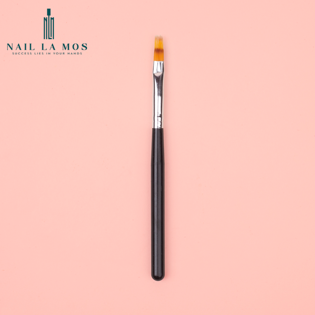 Cọ ombre đầu dẹt cán nhựa đen - Cọ nails trang trí dành cho thợ làm móng