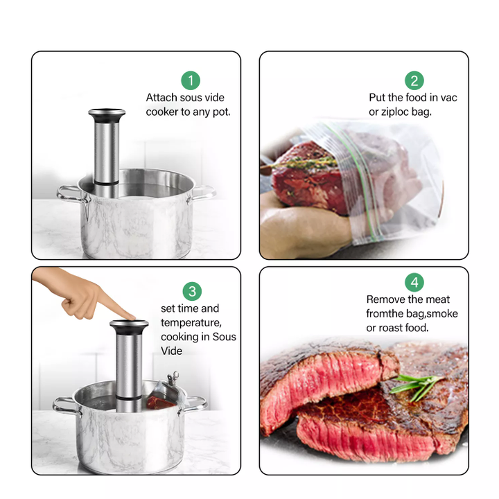 Máy nấu chậm Sous Vide cao cấp BioloMix SV-8006, điều khiển màn hình LED - Hàng Nhập Khẩu