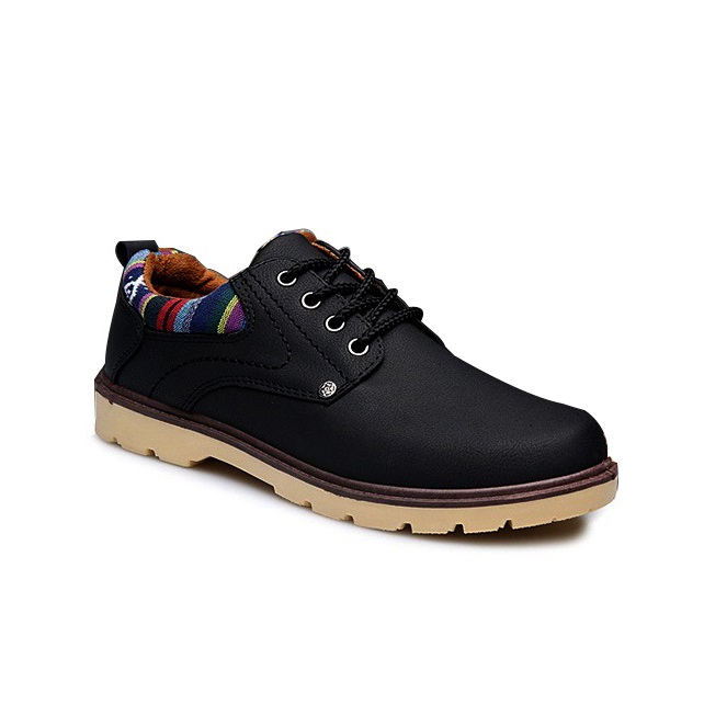 [HCM]Giày Boots Gót Thổ Cẩm Màu Đen