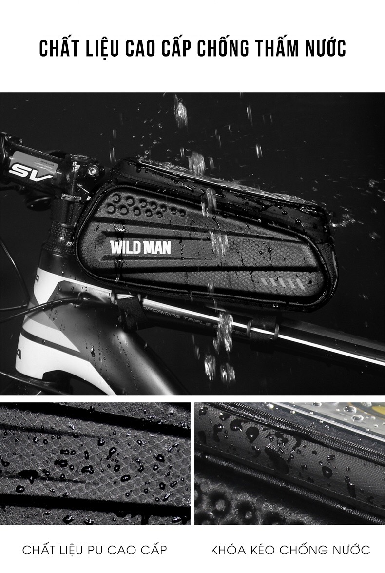 Túi đơn treo khung xe đạp Wildman