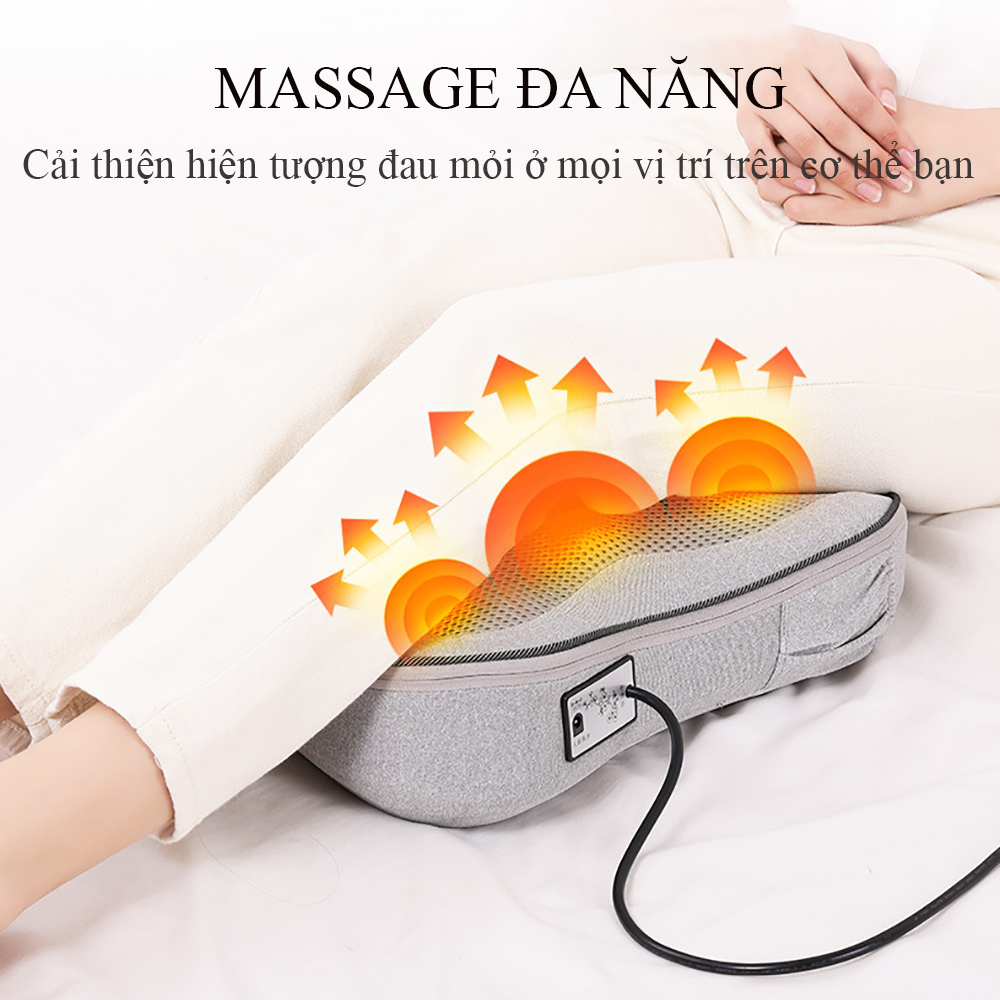 Máy massage lưng và cột sống, gối massage toàn thân hồng ngoại 16 bi chăm sóc sức khỏe cho cả gia đình. Bảo hành 2 năm toàn quốc và đổi mới trong 7 ngày đầu nếu có lỗi của nhà sản xuất.