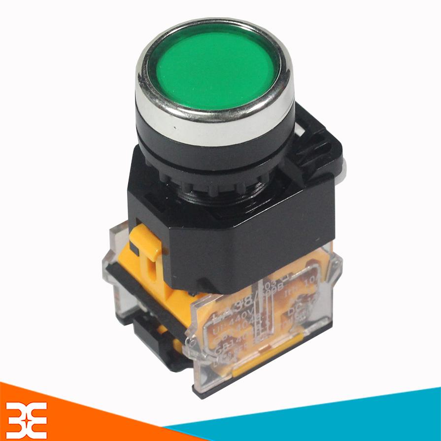 Nút Nhấn LA38-11/209 Nhả Không Đèn 10A NO/NC-XANH LÁ
