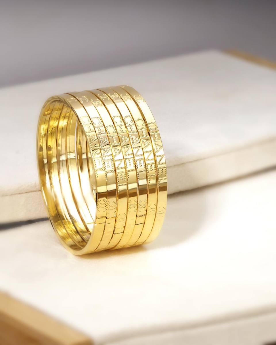 [Khuyến mãi lớn-Hàng mới về] Bộ vòng ximen vàng non 7 chiếc mạ vàng 18K cao cấp