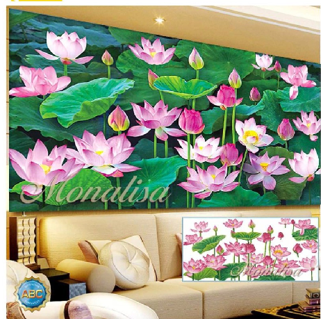 Tranh đính đá đầm sen TRANH TỰ ĐÍNH