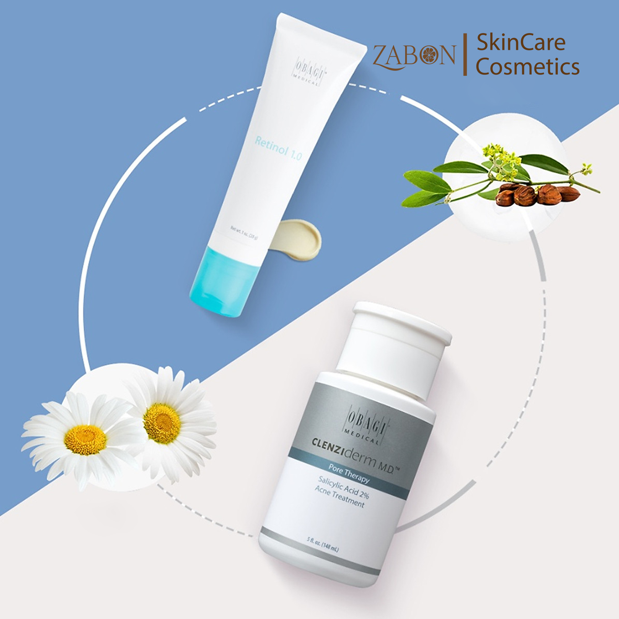 Combo Sản phẩm hỗ trợ giảm mụn, thâm nám Obagi Clenziderm Pore 2% BHA 148ml + Obagi Retinol 1.0 (28g)