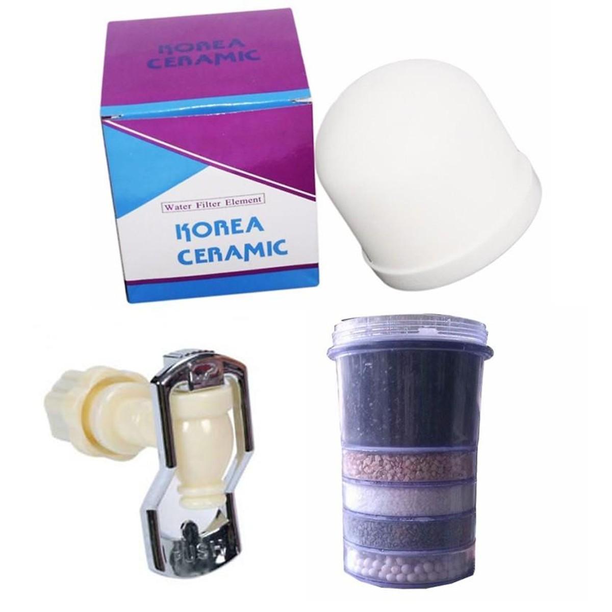 [HCM]Bộ 3 thiết bị lọc nước ( nấm sứ lõi than 5 tầng vòi nước )
