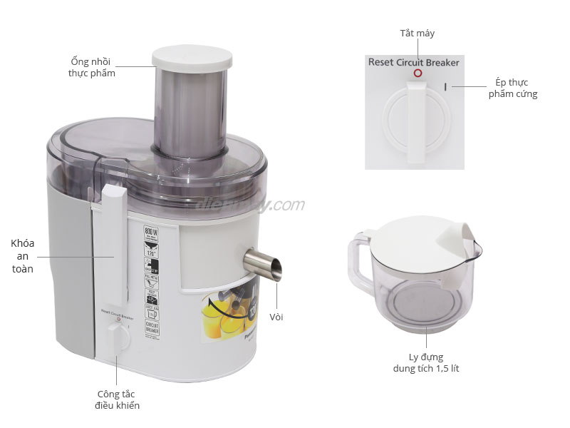 Máy ép trái cây Panasonic MJ-SJ01WSG 1.5L (Trắng)