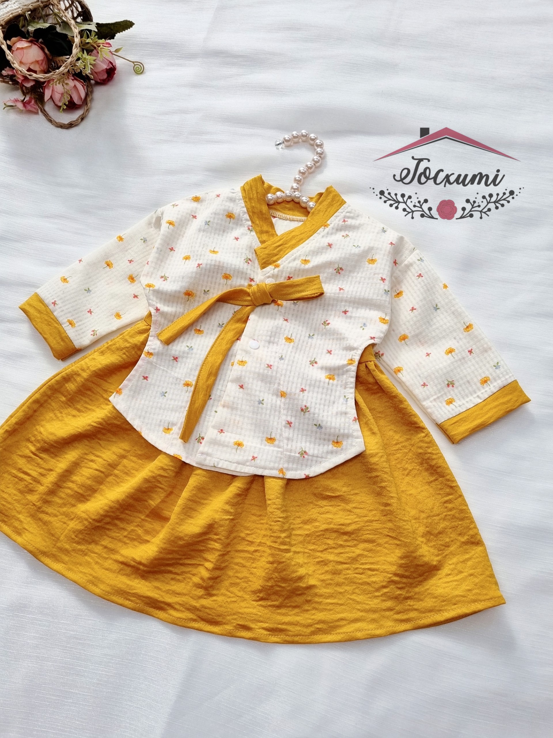 [THIẾT KẾ] SET VÁY HANBOK HÀN QUỐC VÀNG [CLIP ẢNH THẬT] - Tocxumi House