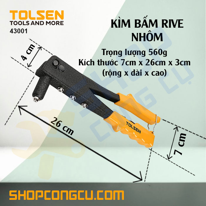 [HCM]Kìm bấm rive nhôm Tolsen 43001