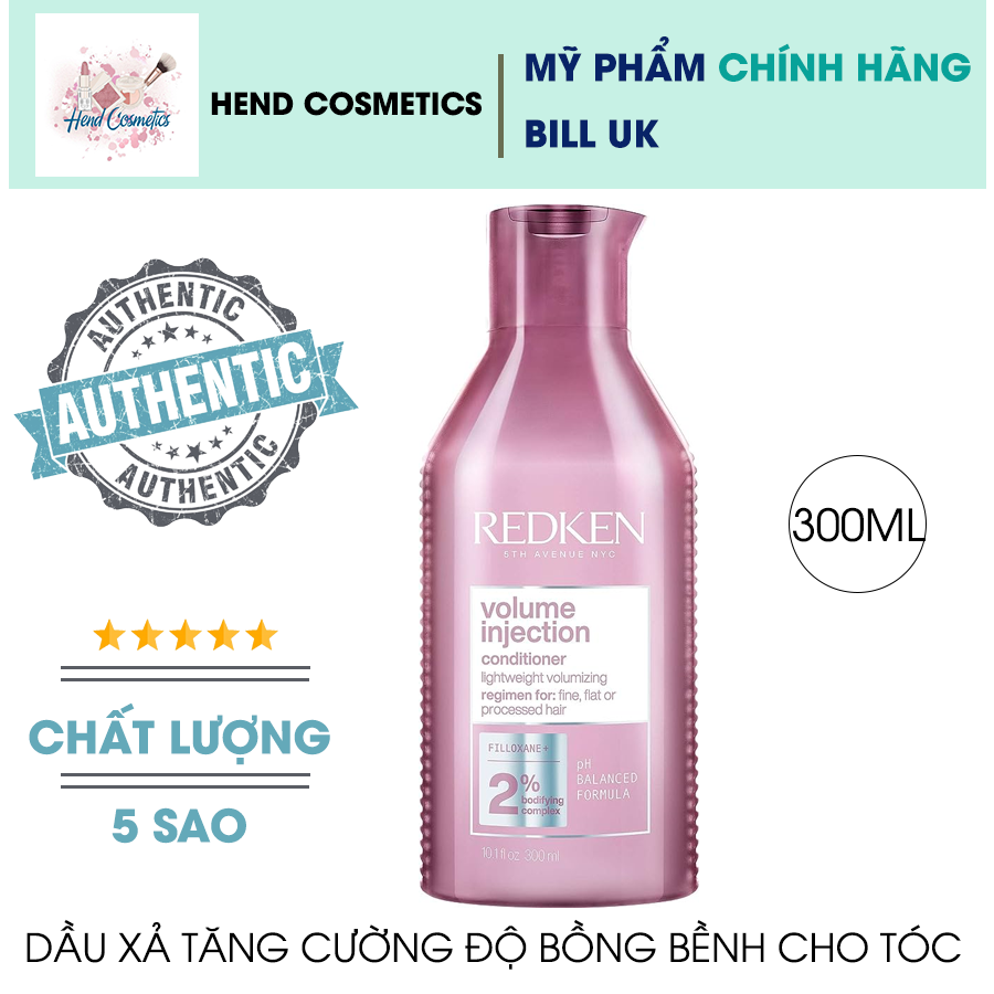 Set gội xả tăng độ phồng cho tóc Redken Volume Injection Shampoo and Conditioner 300ml