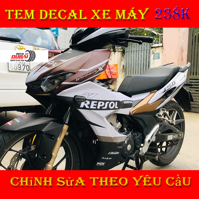 Tem Trùm Winner X Repsol Đen Trắng Xám